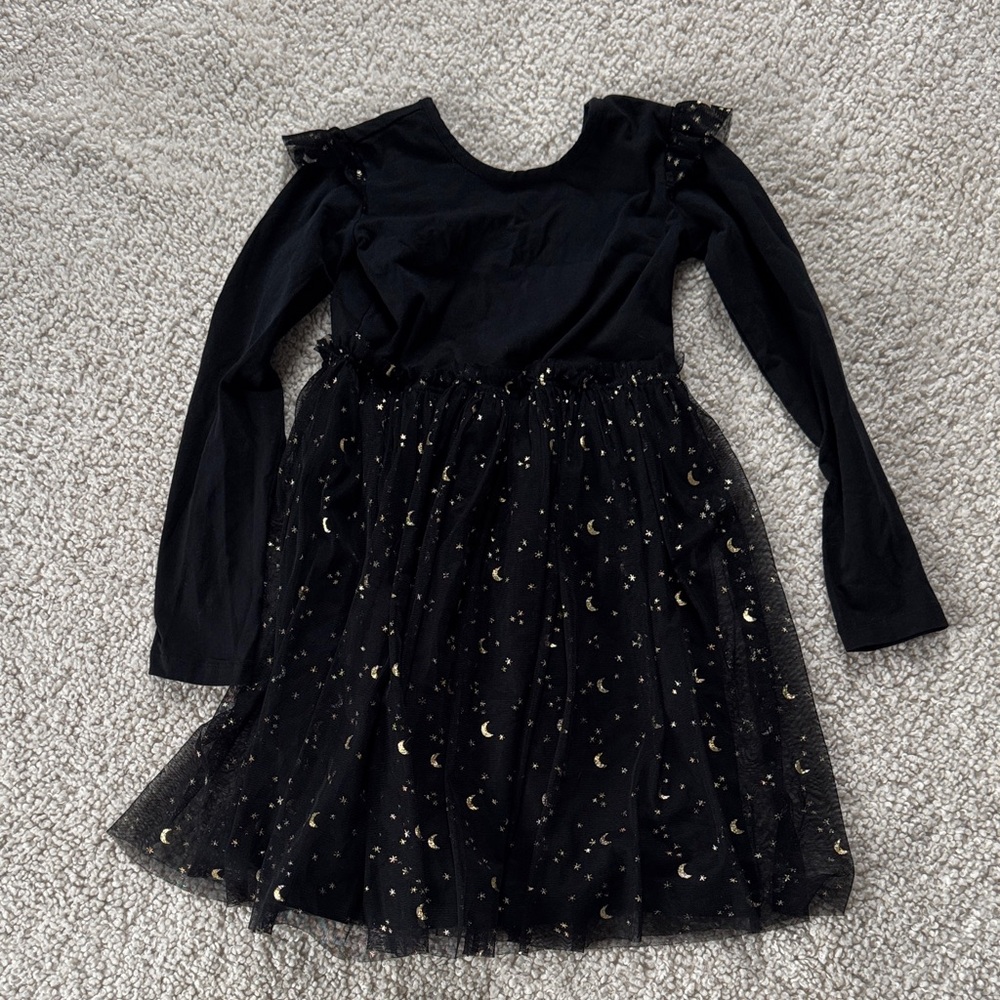 Hanna Andersson Black Dress with Gold Accents